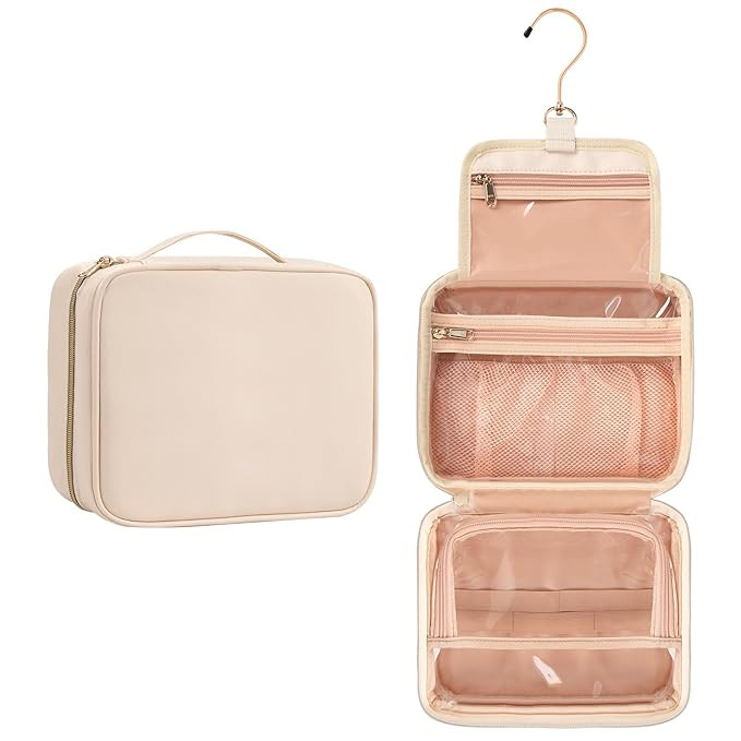 CUBETASTIC Travel Toiletry Bag, Portable Makeup Bag with Hanging Hook Waterproof Cosmetic Organiz... | Amazon (US)