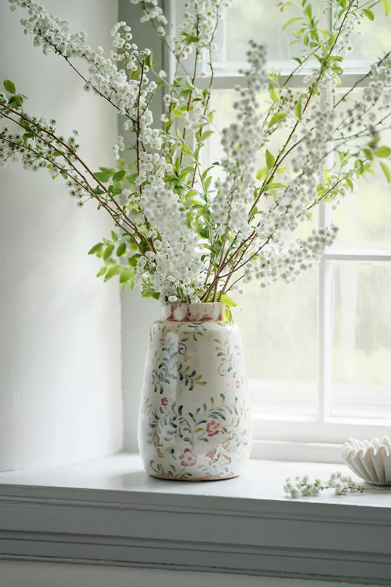 Distressed Rose + Vine Terracotta Vase | Anthropologie (US)