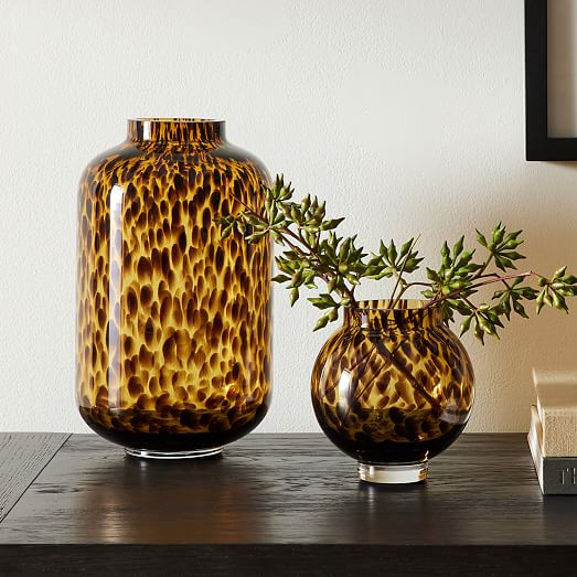Mari Glass Vases - Tortoise | West Elm (US)