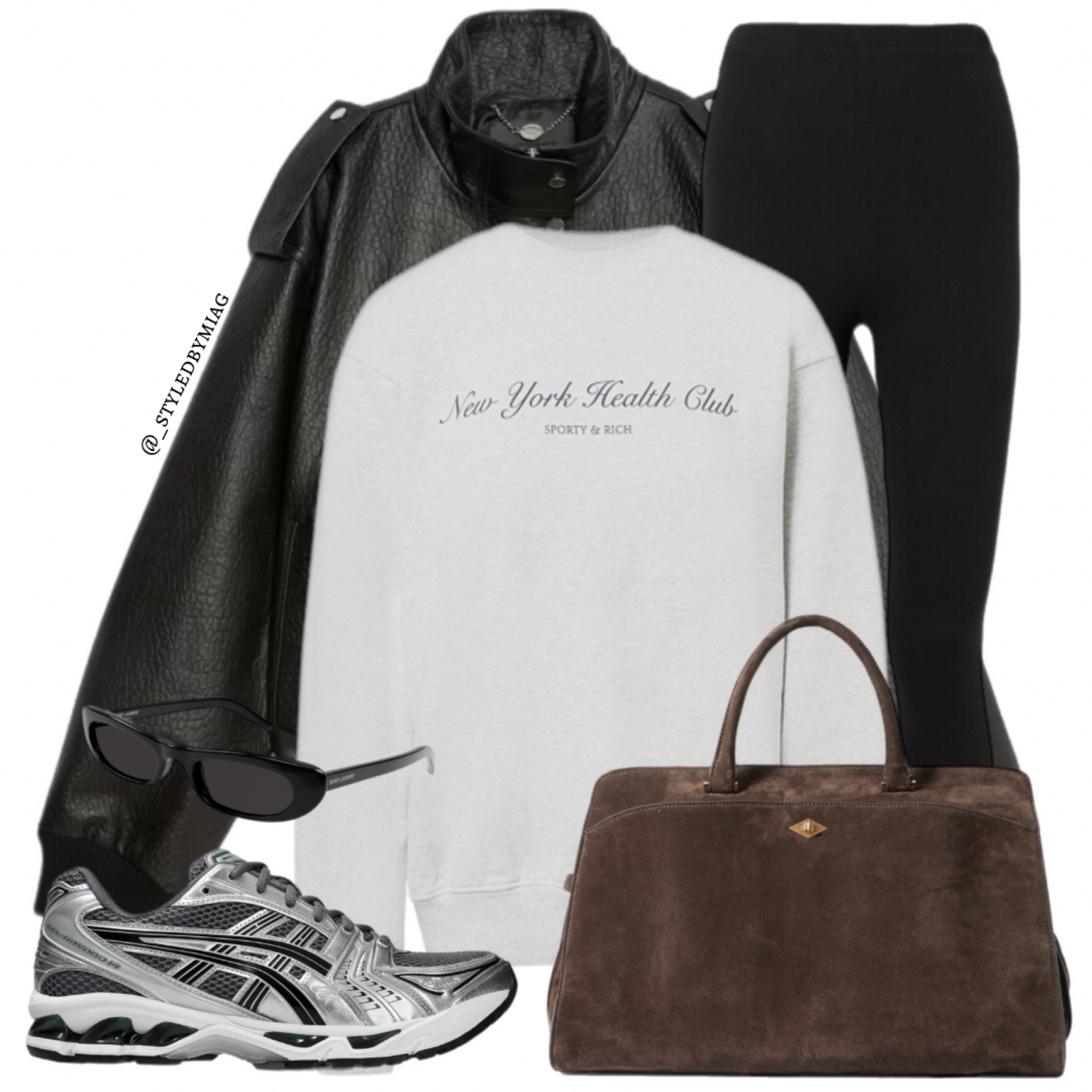 Everyday outfit, casual outfit, comfy, ootd, leggings, leather jacket, asic gel kayano 14, style, suede bag

#LTKstyletip #LTKuk #LTKeurope