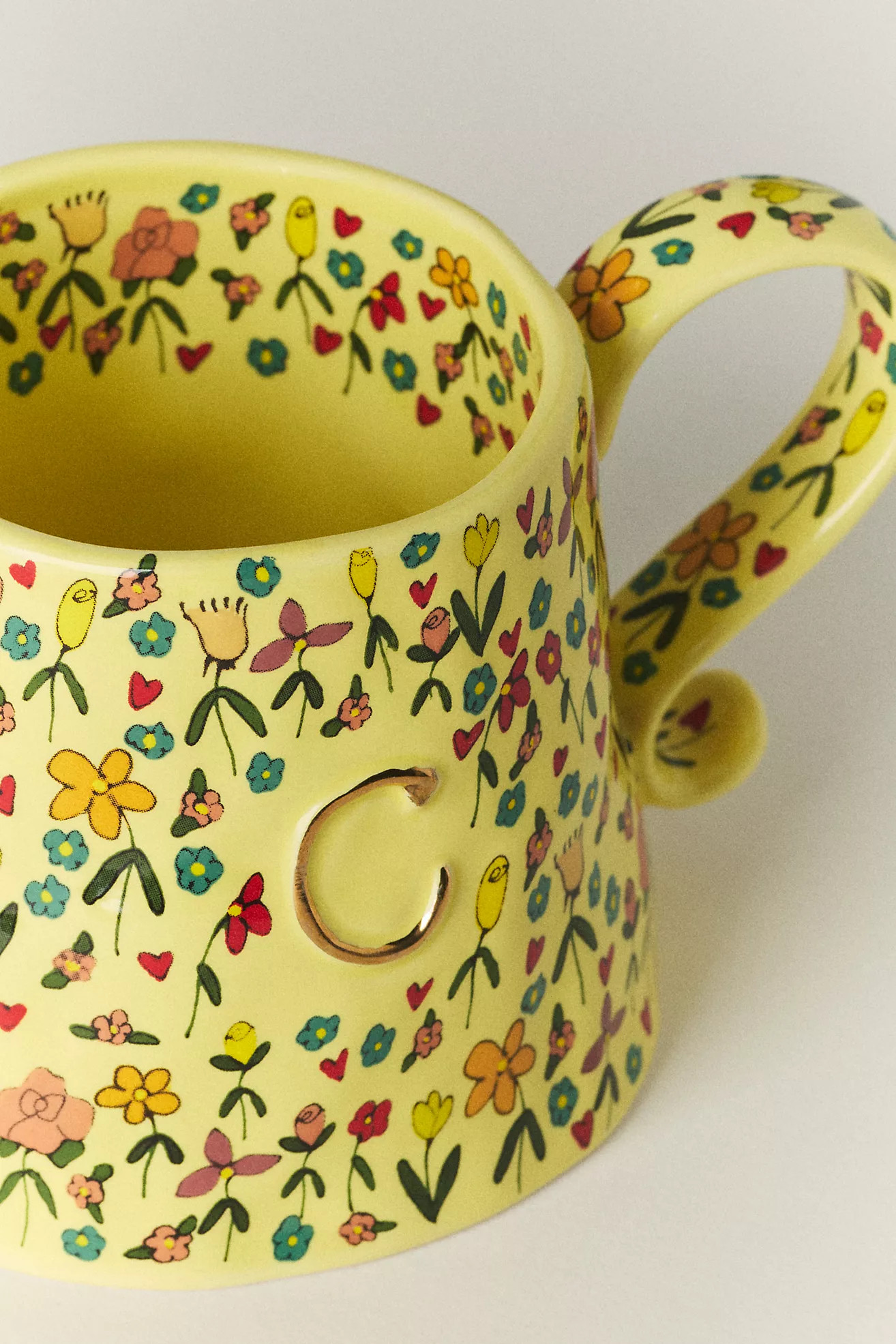 The Mud Fairy Stoneware 24k Gold Accent Monogram Mug | Anthropologie (US)