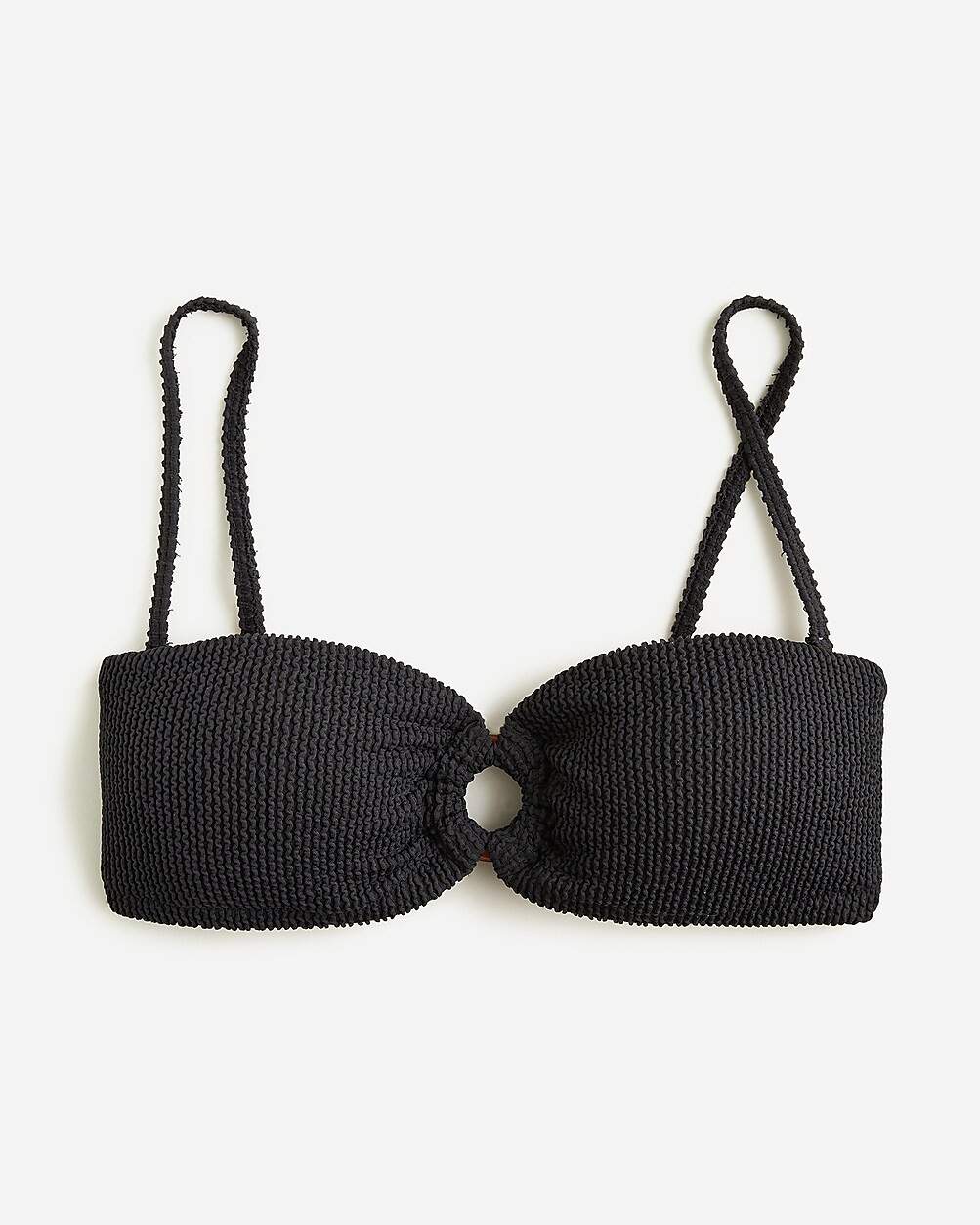 Heritage textured O-ring bandeau bikini top | J. Crew US