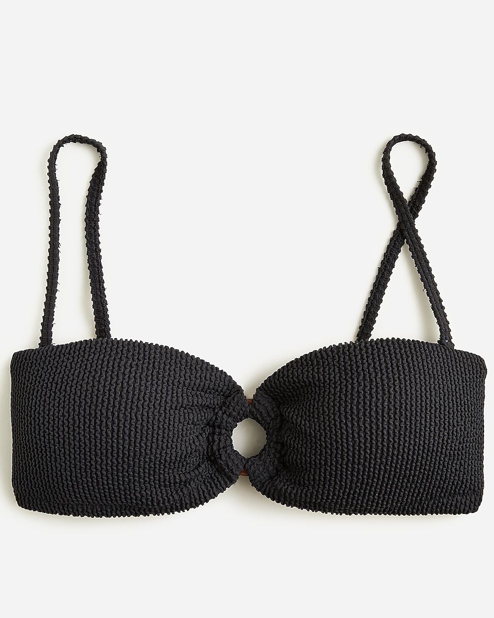 Heritage textured O-ring bandeau bikini top | J.Crew US