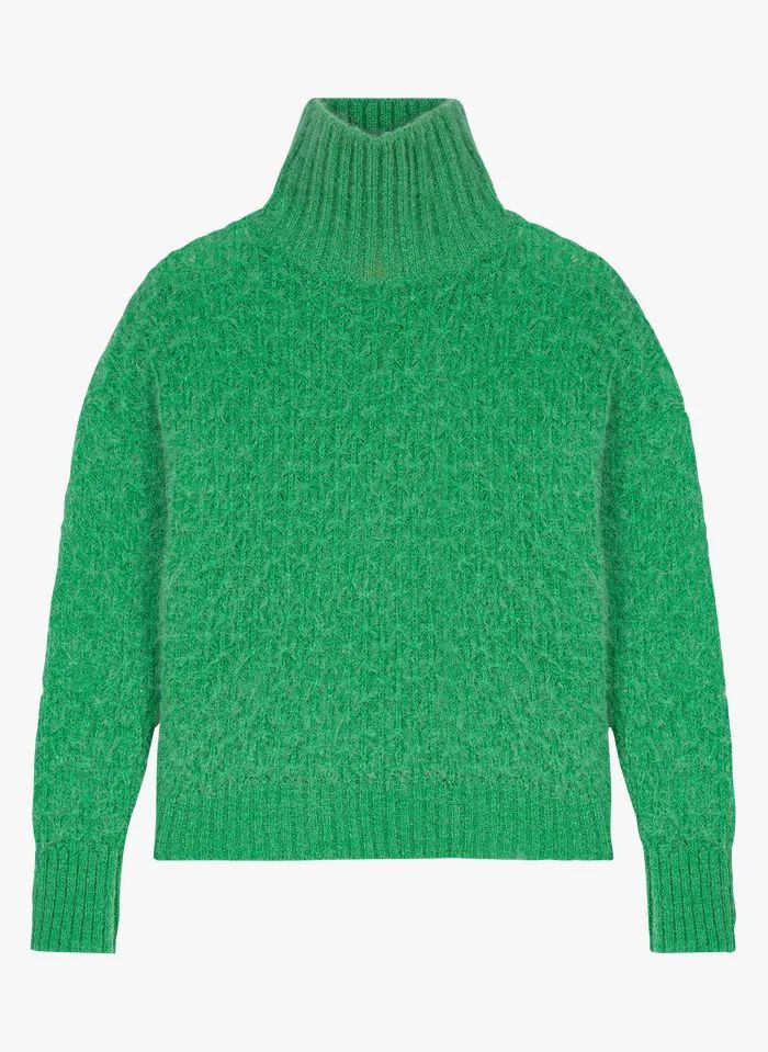 PULL AMPLE COL MONTANT VERT MAJE - FEMME | Place des Tendances | Place des tendances (FR)