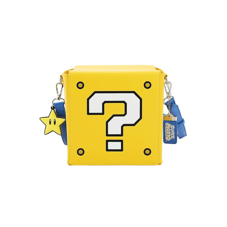 Super Mario Bros Question Mark Block 6.5" Novelty Crossbody Bag | Amazon (US)