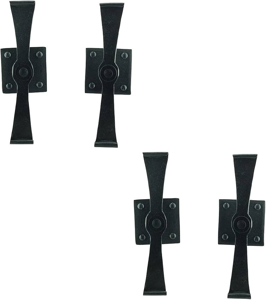Renovators Supply Manufacturing Black Shutter Dogs 5 3/4 in. Propeller Shaped Wrought Iron Shutte... | Amazon (US)