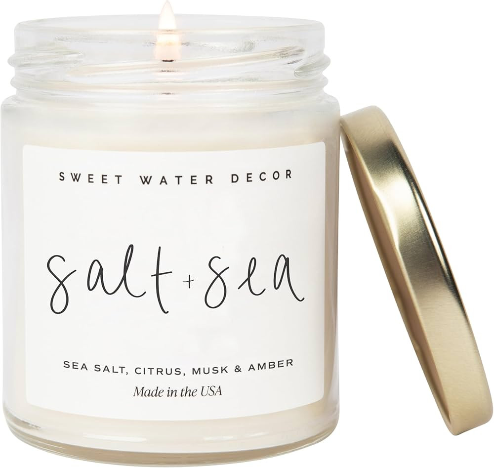 Sweet Water Decor Salt and Sea Candle - Sea Salt, Citrus, Amber, Musk, Beach Scented Soy Candles ... | Amazon (US)