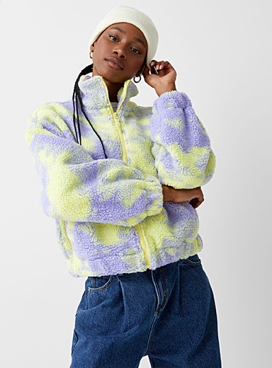 Tie-dye cloud sherpa fleece jacket | Simons