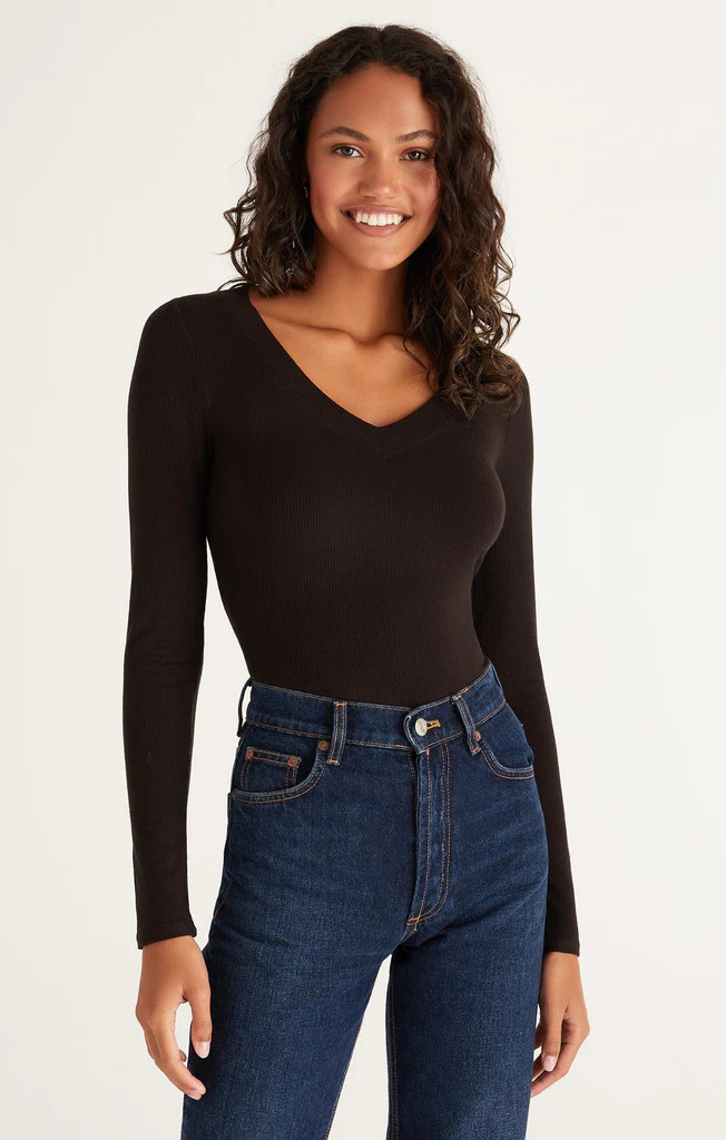 Izzy Rib V-neck Top | Z Supply