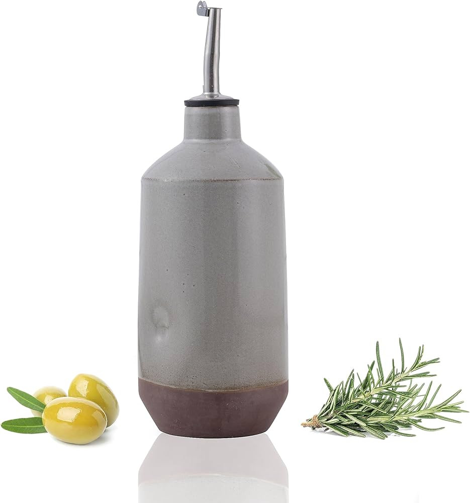 KAKI Olive Oil Dispenser, Olive Oil Cruet, Ceramic Oil Dispenser, Evoo Oil and Vinegar Dispensing... | Amazon (US)