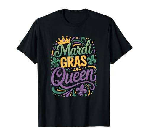 Mardi Gras Queen Fun Parade Carnival Costume Party T-Shirt | Amazon (US)