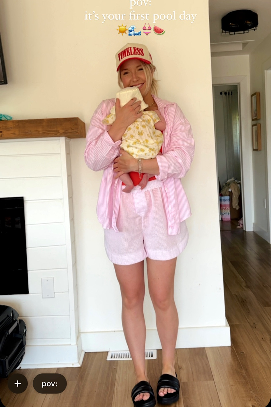 Wearing medium in shorts and large in shirt & bathing suit! Slides & hat are on my Amazon storefront 

#LTKcanada #LTKsummer #LTKbaby