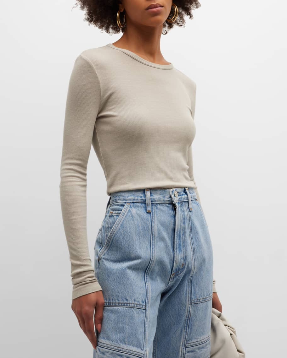 Shona Ribbed Long Sleeve Tee | Neiman Marcus