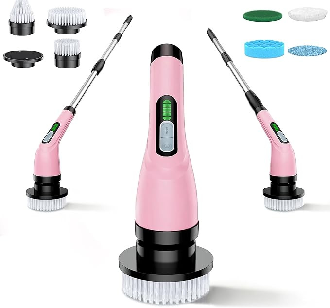 Electric Spin Scrubber - Cordless Bathroom Scrubber with 7 Brush Heads - Dual Speed IPX7 Waterpro... | Amazon (US)