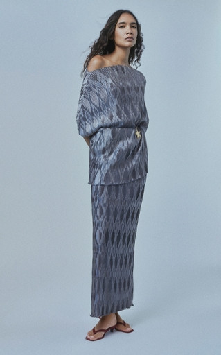 Exclusive Elias Crinkled Satin Maxi Skirt | Moda Operandi (Global)