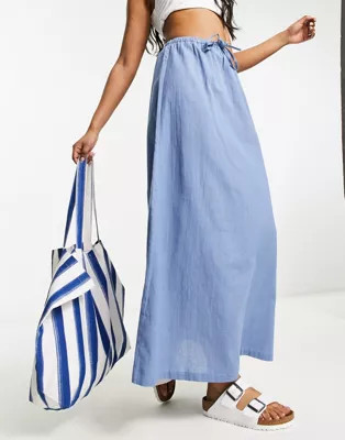 COLLUSION - Jupe de plage en lin à taille basse - Bleu | ASOS (Global)