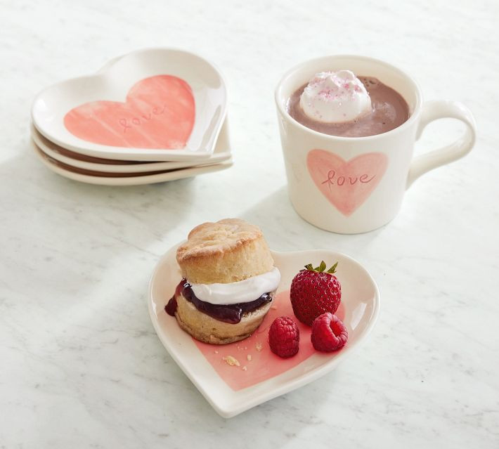 Watercolor Heart Handcrafted Stoneware Mug | Pottery Barn (US)