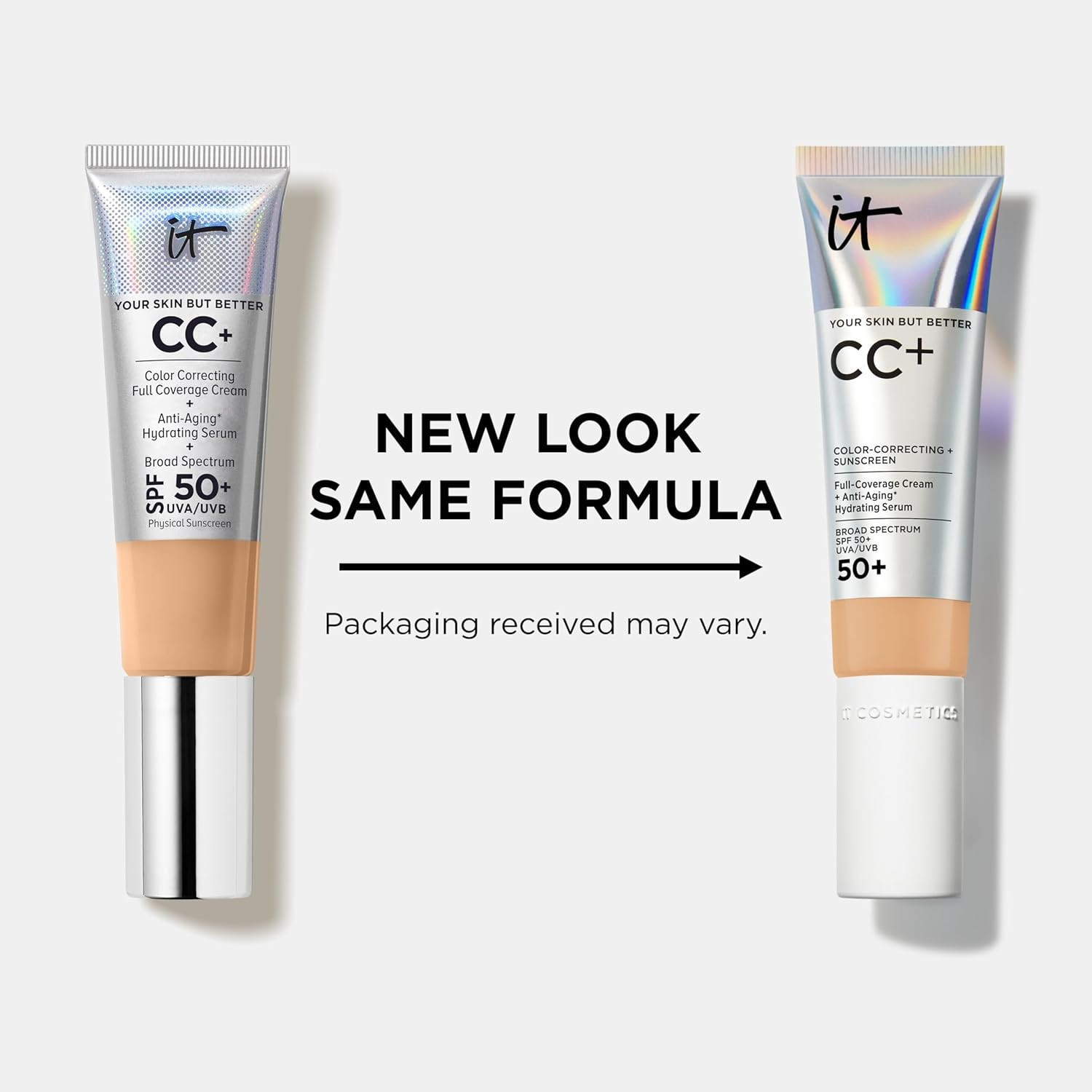 IT Cosmetics CC+ Cream - Natural Full Coverage Foundation With SPF 50+, Color Corrector & Anti-Ag... | Amazon (US)