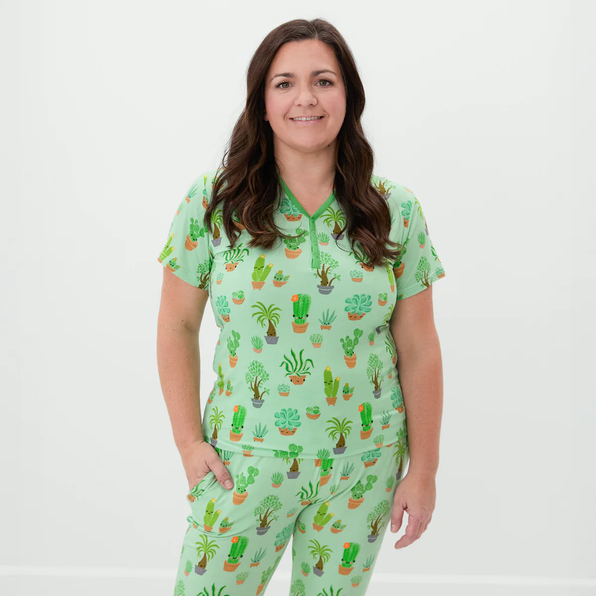 Succulent Love Women's Short Sleeve Pajama Top | Little Sleepies