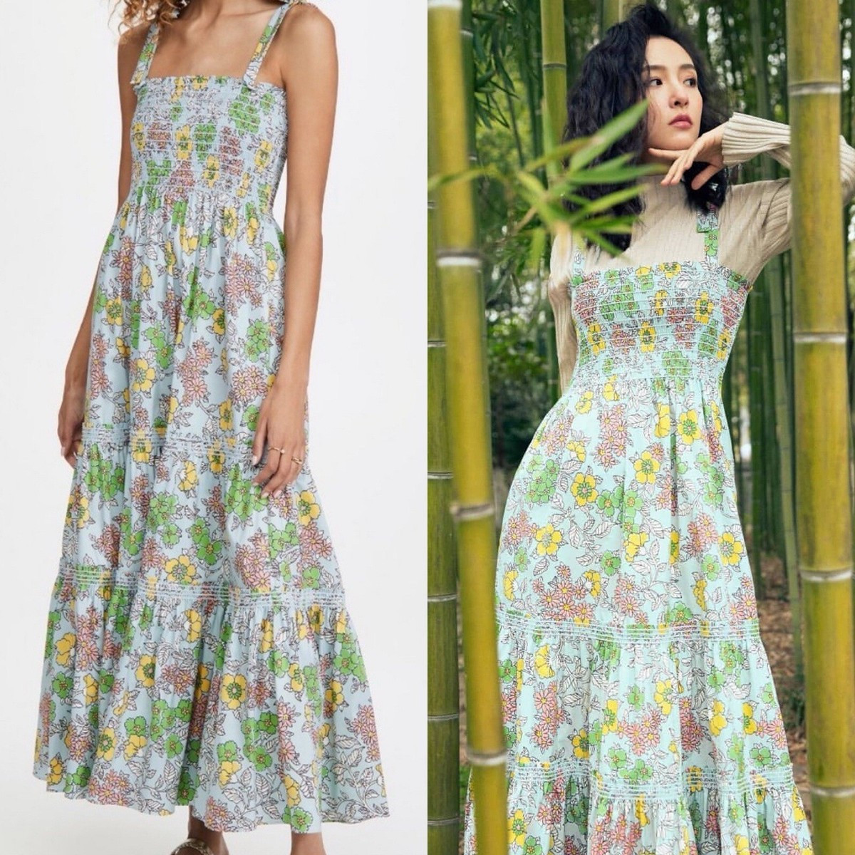 TORY BURCH Wallpaper Floral Print Tie Shoulder Dress Sz S  | eBay | eBay US