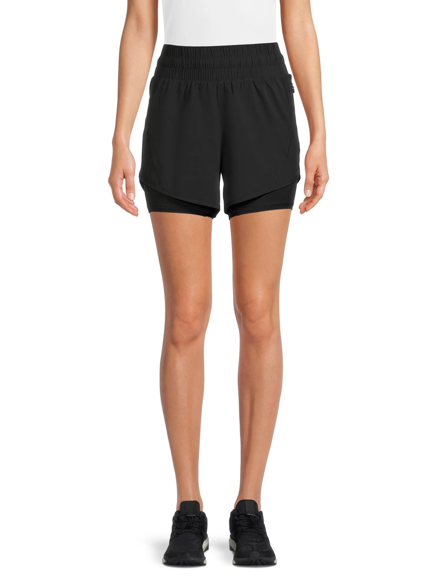 Avia Women's High Rise Running Shorts with Bike Liner - Walmart.com | Walmart (US)