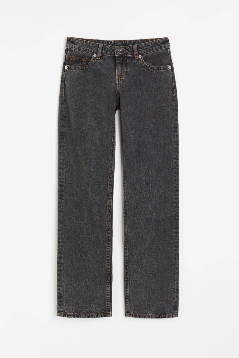 Straight Low Jeans - Dark grey - Ladies | H&M GB | H&M (UK, MY, IN, SG, PH, TW, HK)