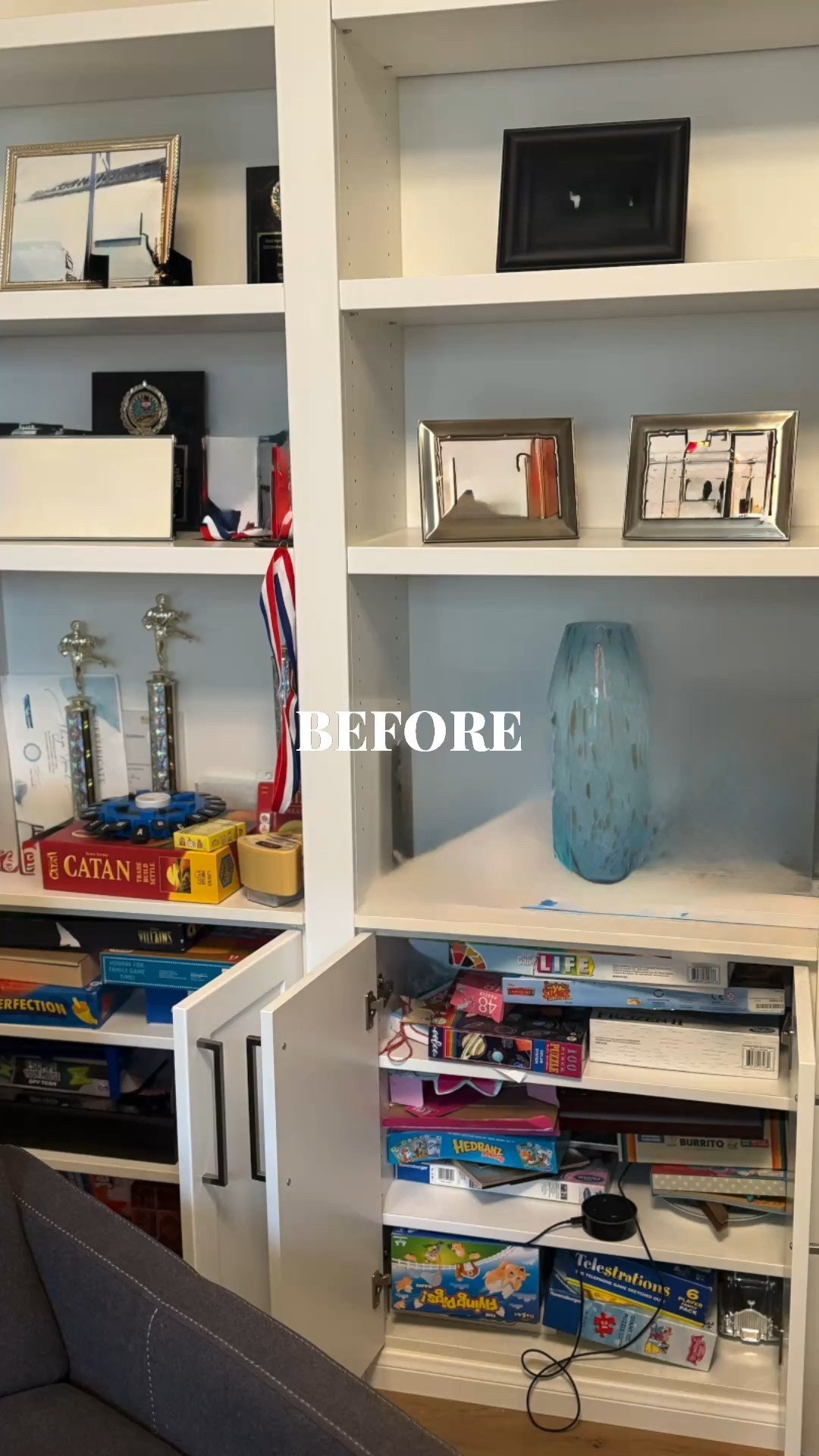 One of my favorite projects is when I get to blend organizing and decorating, the best of both worlds.

This client had a beautiful built-in in their study that also served as a game room, art space, and LEGO building zone for their kids. Built-ins can feel overwhelming with so much open space, so we intentionally broke the area into clearly defined zones to make it both functional and visually balanced.

To create a true multifunctional space, each section was given a specific purpose. One enclosed cabinet was dedicated to LEGOs in progress, using clear bins so pieces are easy to find (and clean up). Another cabinet was assigned to cookbooks, travel books, and school artwork. To protect the kids’ artwork, we used individual art portfolios in different colors, one for each child.

With very active kids, medals and ribbons were another consideration. Instead of displaying everything, we showcased only the most recent achievements and neatly stored the rest in labeled bins.

Two additional built-ins were used for the family’s board games. As part of the organizing process, we sorted through each game, letting go of ones that were outgrown or had missing pieces. Small cards, accessories, and miscellaneous items were stored in white bin to keep them contained.

To finish the space, we coordinated all the picture frames using only silver and black to match the cabinet hardware, added a few black décor accents and faux plants to warm things up, and completed the look with a cozy lumbar pillow to make the reading chair extra inviting. 📖

Shop below ⬇️ 

#LTKbeforeandafter #LTKorganizing #LTKhomeorganizing #LTKstudy #LTKoffice

#LTKHome