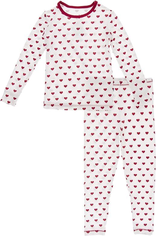 KicKee Pants Full of Hearts Valentines Day Two Piece Pajamas Set, Long Sleeve, Long Pants, Snug Fit  | Amazon (US)