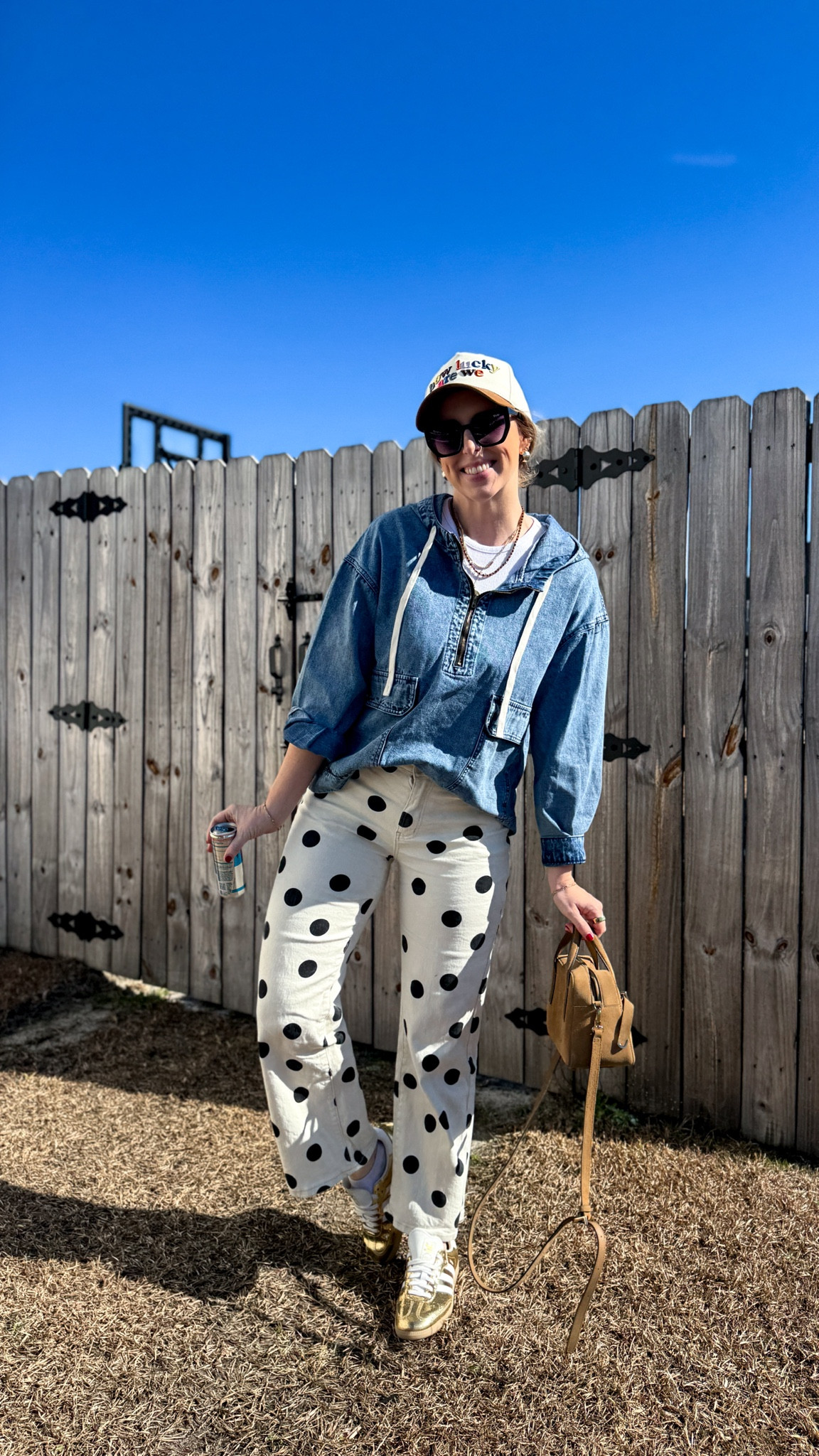 Outfit of the day, what I wore, polka dot jeans

#LTKmomlife #LTKootd #LTKSaleAlert