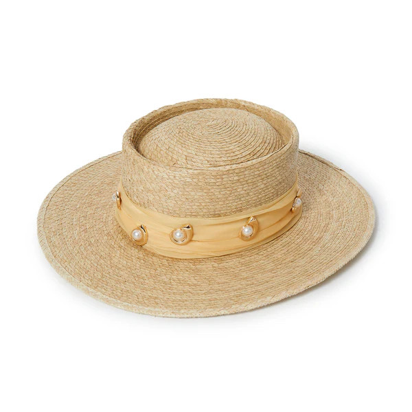 NATURAL MICHELLE DÉCO SWIRL STRAW HAT | LELE SADOUGHI