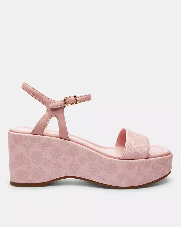 Gale Wedge Sandal In Signature Canvas | Coach Outlet US