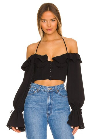 Stefano Bustier Top in Black | Revolve Clothing (Global)