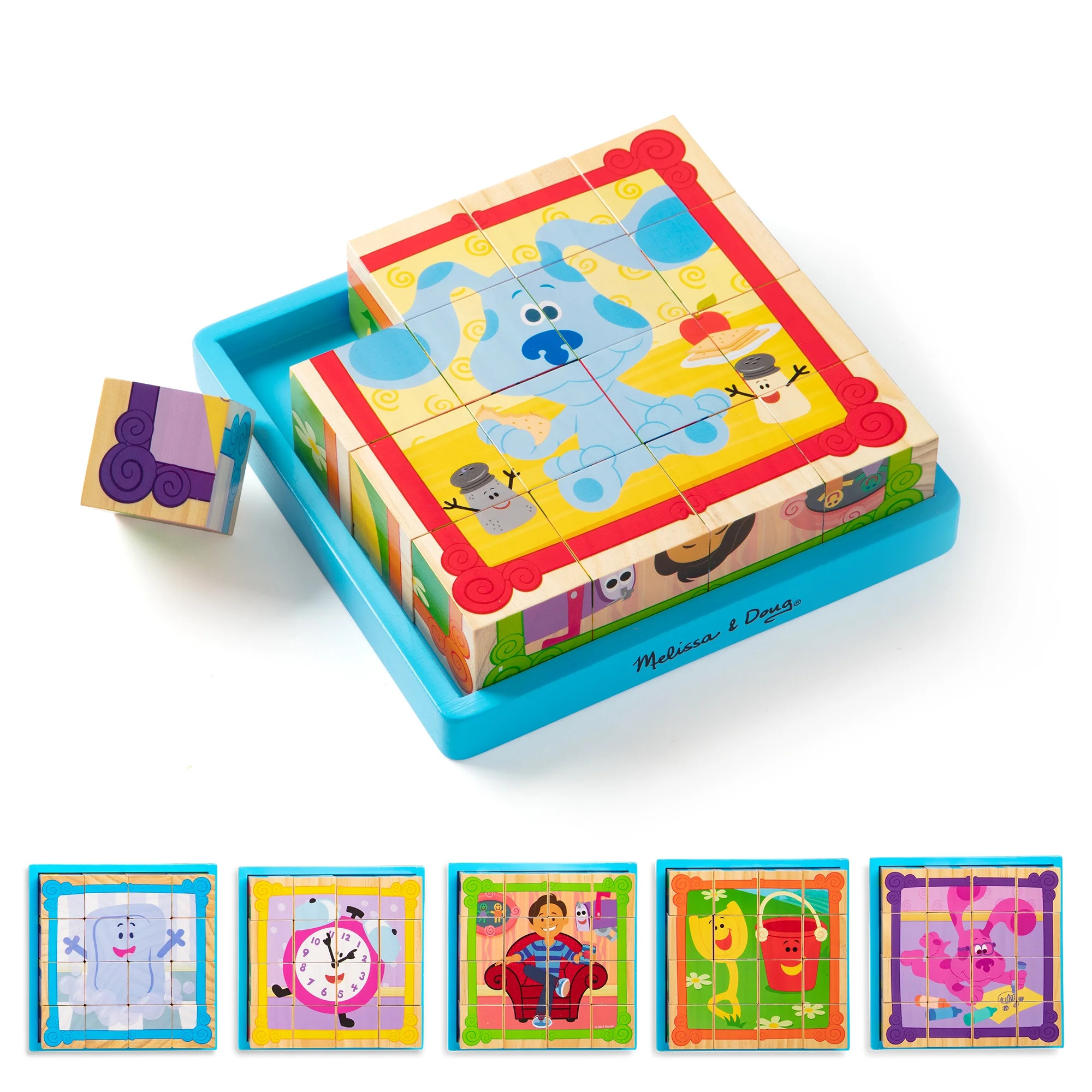 Melissa & Doug Blue's Clues & You! Wooden Cube Puzzle (16 Pieces) - Walmart.com | Walmart (US)
