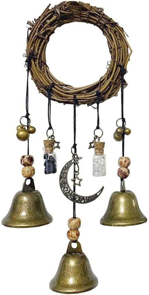 Witch Bells Magical Wind Chimes, Hanger Witchcraft Decor, Crystal Quartz Hanging Pendant Decor | Amazon (US)