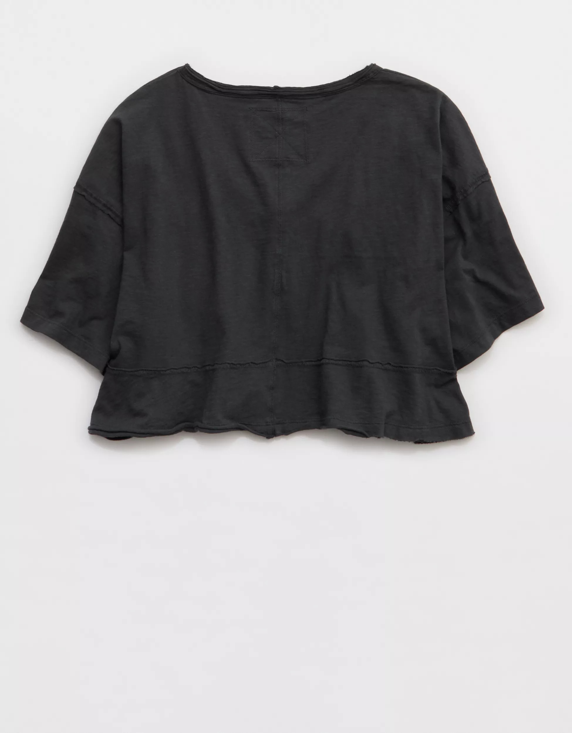 Aerie Happiest Cropped V Neck T-Shirt | Aerie