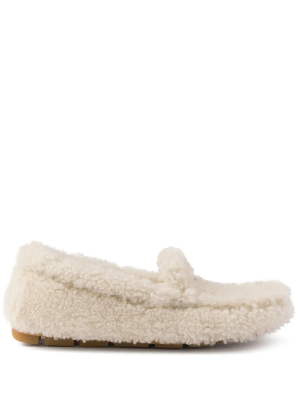 Prada shearling driving shoes - Neutrals | Farfetch Global