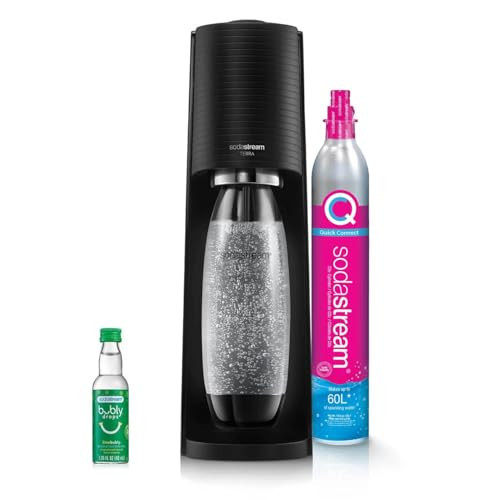 SodaStream - Terra Soda Streaming Machine - STARTER KIT - Sparkling Water Maker with CO2 & Bubly Drop - Eco-Friendly, No Batteries Needed - Black | Amazon (US)