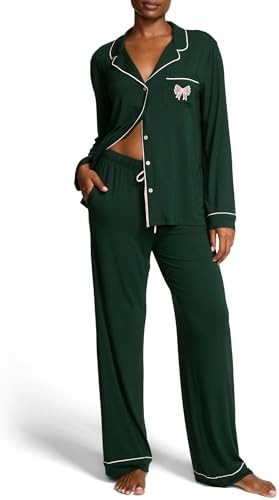 Victoria's Secret Modal Pajama Set, Long Sleeve Button Down Shirt and Pajama Pants, Sleepwear for... | Amazon (US)