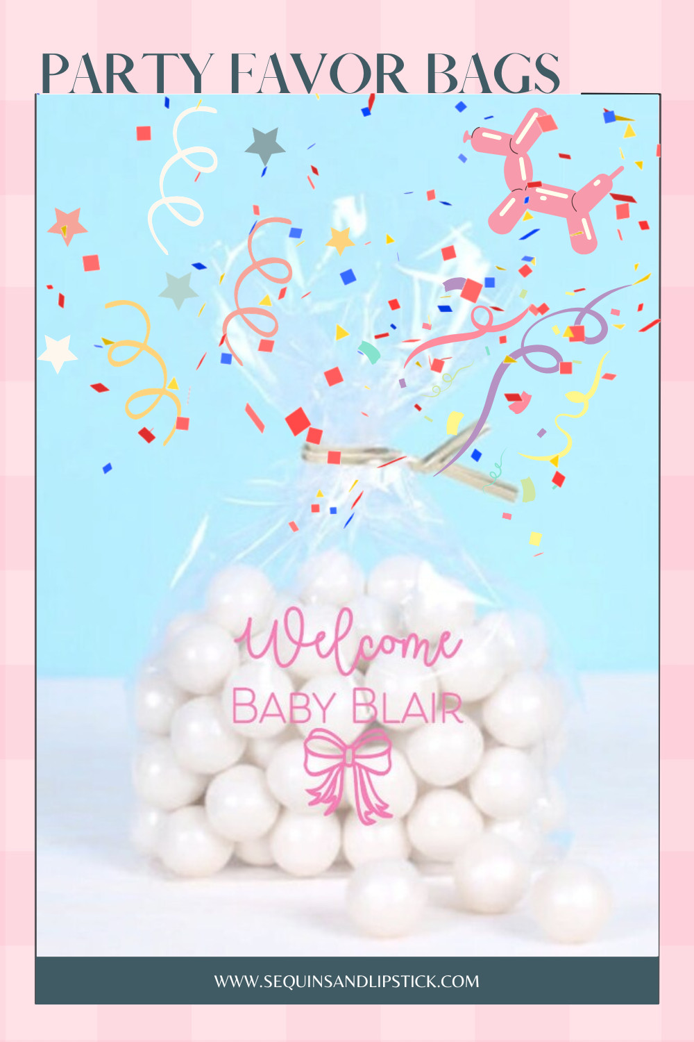 Fill personalized favor bags with candy, treats, or small gifts for your next baby shower or celebration. A beautiful keepsake guests will love taking home! 

 #LTKBaby #LTKKids