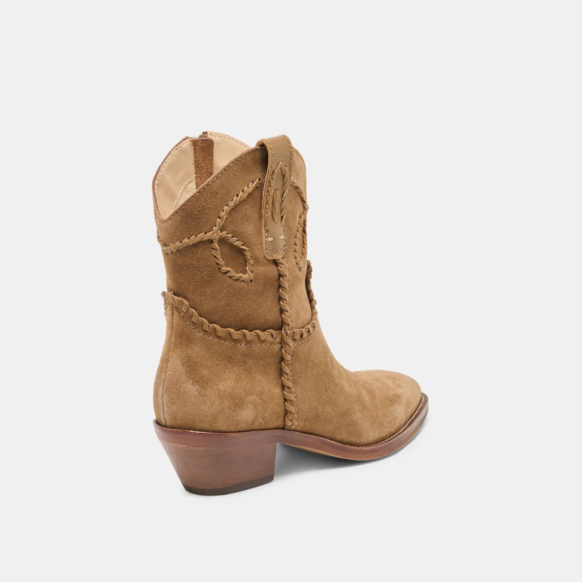 RUDO Lt Brown Suede Western Pointed-Toe Ankle Boots | Dolce Vita | DolceVita.com