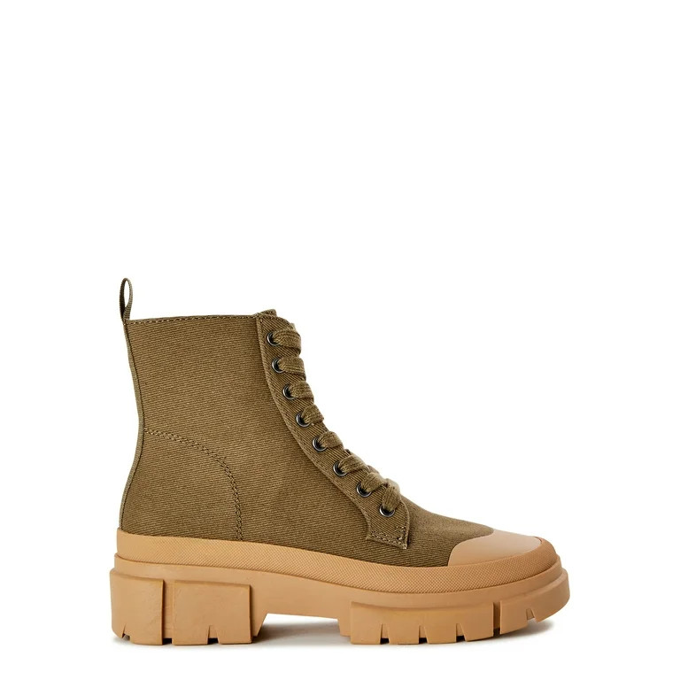 No Boundaries Women's Bump Toe Combat Boots - Walmart.com | Walmart (US)