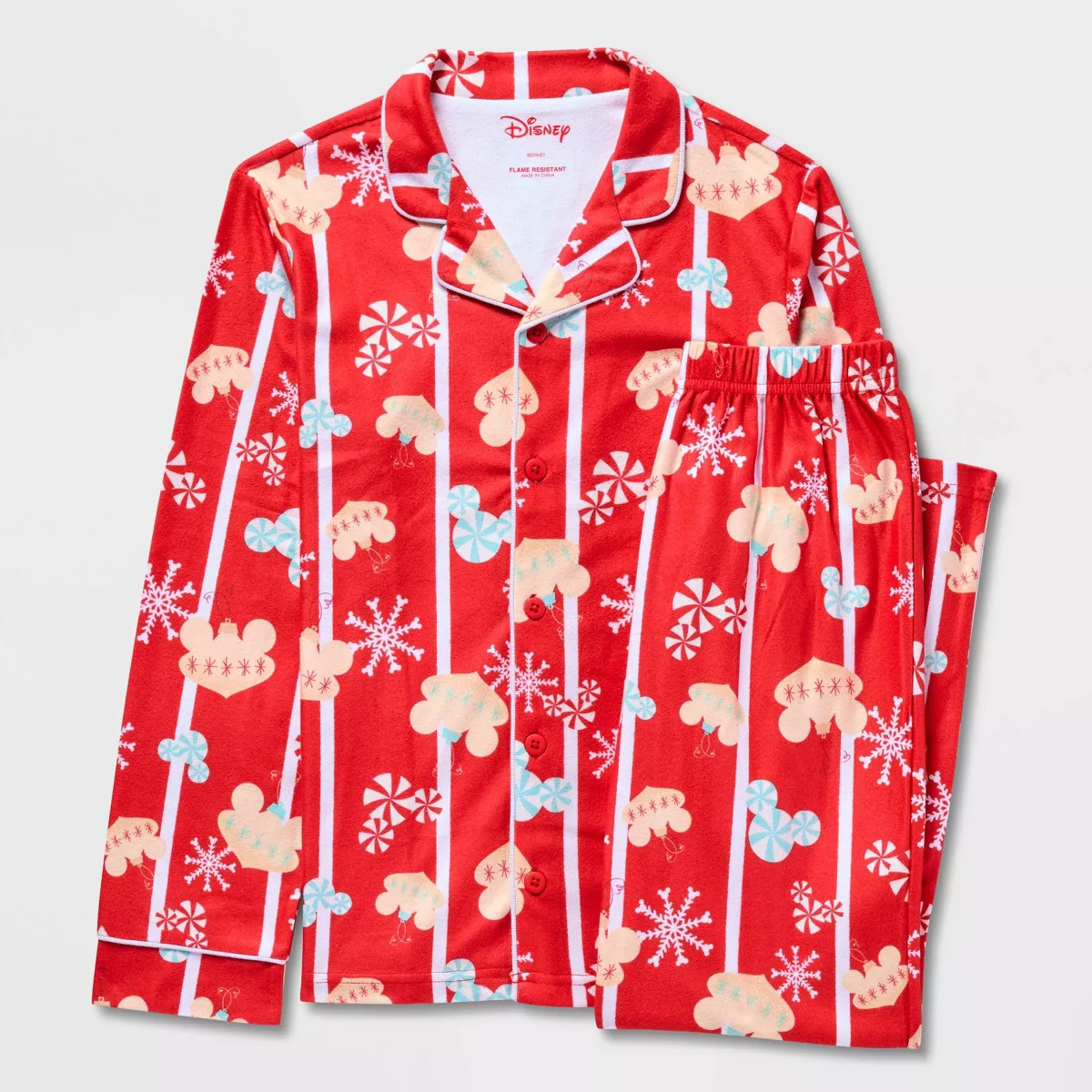 Kids' Disney Mickey Mouse & Friends 2pc Christmas Family Matching Pajama Set - Red | Target
