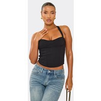 Halterneck Corset Top In Black, Women's Size UK 10 | EGO (UK)