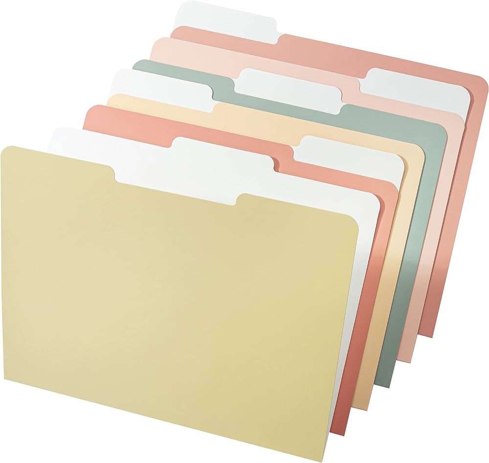Mr. Pen- File Folders, 18 Pack, Vintage Colors, 1/3-Cut Tab, File Folders Letter Size, Colored Fi... | Amazon (US)