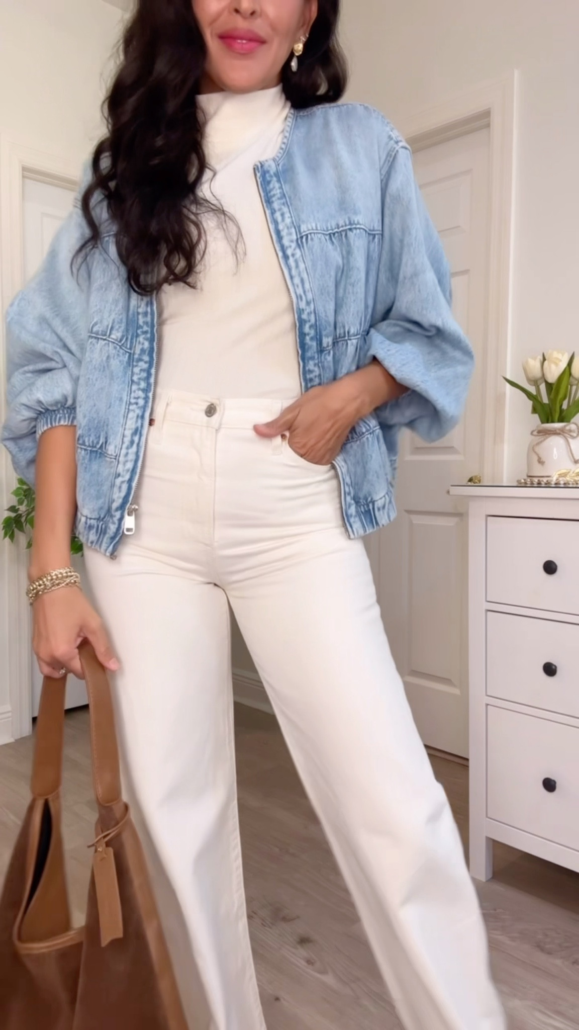 Jeans come in different lengths: 30”, 32”, 34”. Size d in all jackets. Wearing size 26”x 34” in color: Barely Freezing - White, in jeans.

#LTKU #LTKSaleAlert #LTKSeasonal