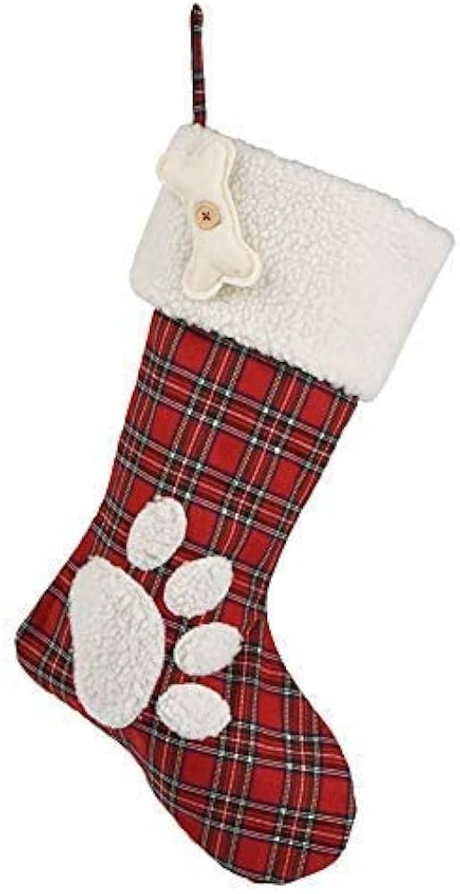 Christmas Dog Stocking 2025 Ornaments, Personalized Dog Footprints Pattern Hanging Socks, Home, P... | Amazon (US)