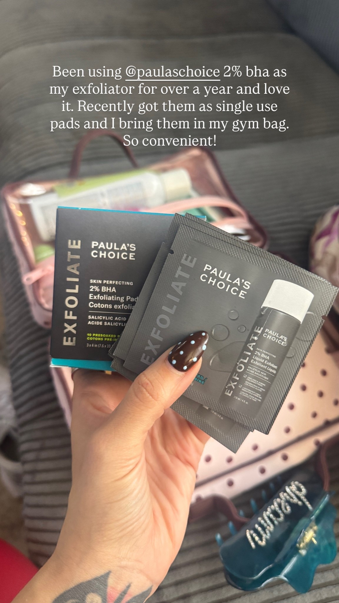 Been using @paulaschoice 2% bha as my exfoliator for over a year and love it. Recently got them as single use pads and I bring them in my gym bag. So convenient!

#LTKmorningroutine #LTKmomlife #LTKselfcare