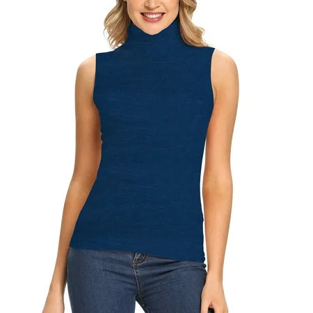 FITVALEN Women's Mock Turtleneck Tank Tops Sleeveless Stretch Slim Fit Top Base Layer Shirt | Walmart (US)