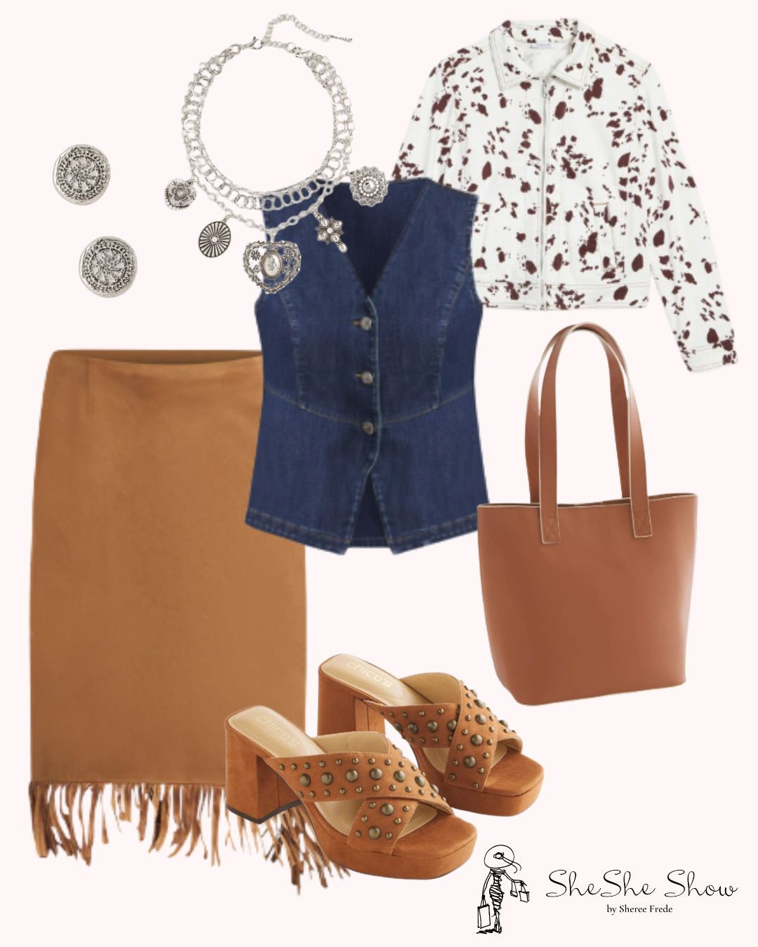   Chico’s new arrivals…. Great styles for Nashville, Napa, Texas, New Mexico, Colorado or just cool street style. 
Suede fringe skirt, denim with suede fringe jacket, cowboy hat and side platform slides
I wear a size 0 in Chico’s unique sizing
 

#LTKOver40 #LTKStyleTip #LTKSeasonal