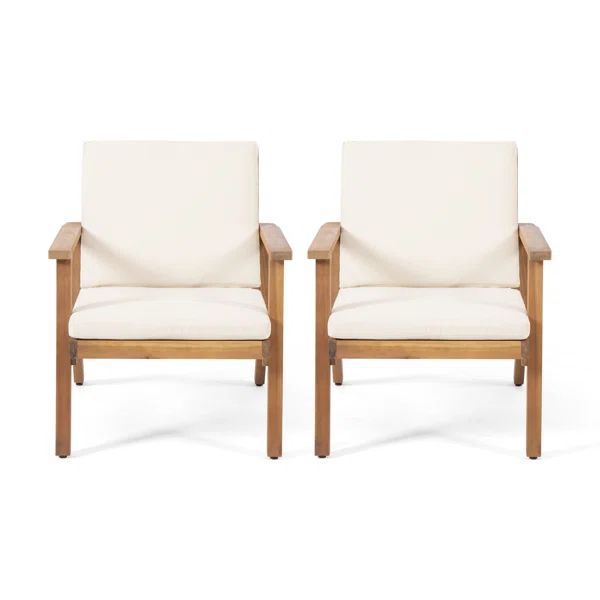 Isaacson Outdoor Patio Chair with Cushions (Set of 2) | Wayfair North America